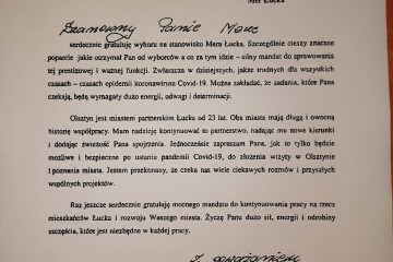 Ігоря Поліщука привітав Президент міста Ольштин