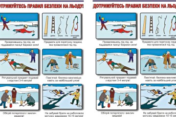 Шановні рибалки! Тонкий лід несумісний з життям!