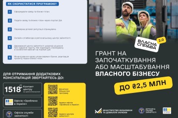 Грант &laquo;Власна справа 2.0&raquo; &mdash; можливість започаткувати або масштабувати бізнес