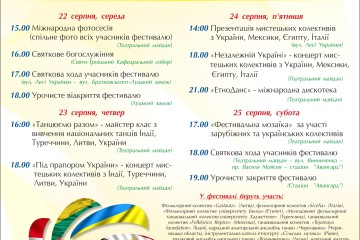 Програма ХV Міжнародного фестивалю «Поліське літо з фольклором»