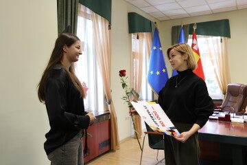 Секретар міської ради Катерина Шкльода зустрілась з борчинею, чемпіонкою Європи Анастасією Алпєєвою, яка здобула третє золото для України на чемпіонаті Європи-2026