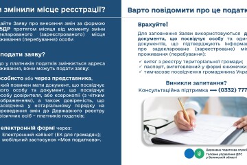 Ви змінили місце реєстрації? Варто повідомити про це податкову!