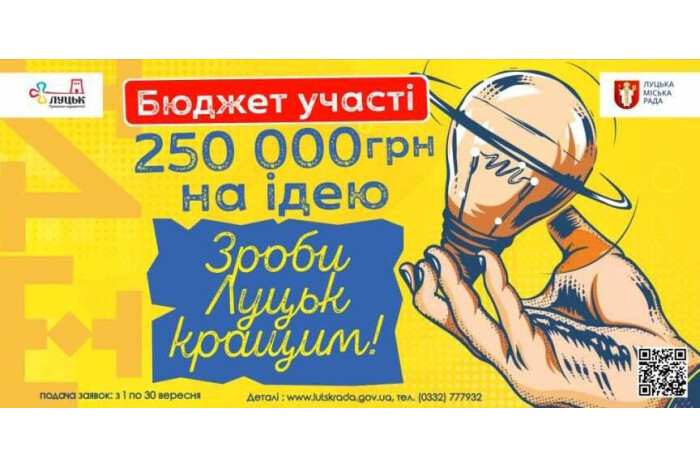 Триває конкурс проєктів Бюджету участі Луцької міської територіальної громади