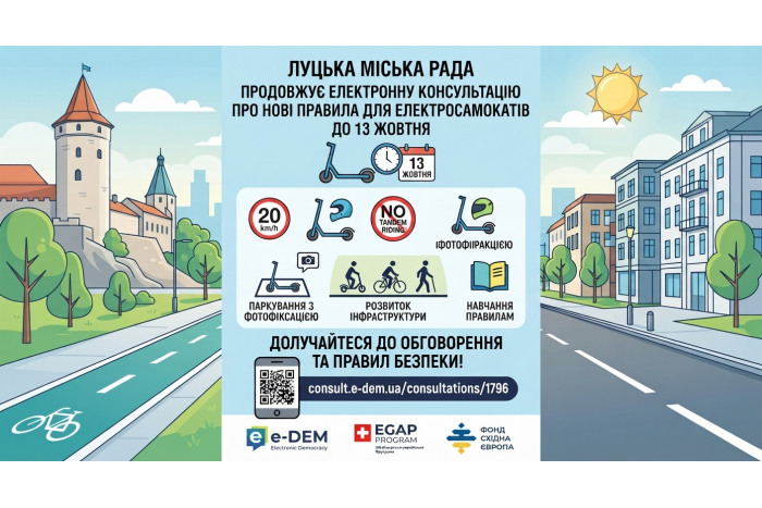 Електронну консультацію про нові правила для електросамокатів продовжено до 13 жовтня