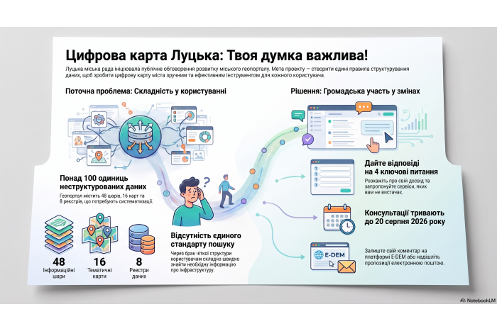 Долучайтесь до публічної консультації "Цифрова карта Луцької громади: якою вона має бути? "