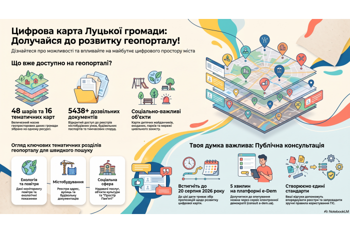 Долучайтесь до публічної консультації "Цифрова карта Луцької громади: якою вона має бути? "