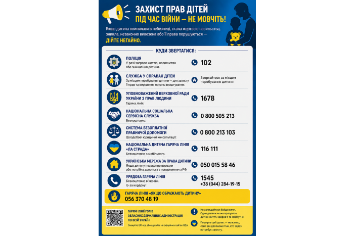 Захист прав дітей під час війни &mdash; не мовчіть!